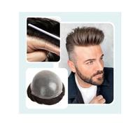 Men's Wigs 0.04mm Thin Skin Toupee Hair for Men, Real Human Hair Mens Hair System, Natural Hairline Double Knot PU Base Hair Replacement System Male Wig For Everyday Parties Halloween(Lightest Brown,6