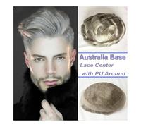 Men's Wigs, Breathable Lace Center with Around Hair Replacement System Toupee Men Swiss Lace With Clear Poly Skin Hair Piece For Men Wigs(Lightest Brown,6x8)