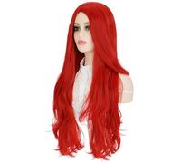 Men's Wigs Bun Hair for Men Cosplay Wig, Red Big Wavy Long Curly Hair, Fashionable Natural Long Hair, Simulated Synthetic Wig Mens Wig Toupee for Men