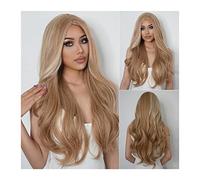 Men's Wigs Bun Hair for Men Synthetic Long Wavy Wigs 26inch Ombre Blonde Wigs for Women Natural Heat Resistant Hair Middle Part for Daily Party Cosplay Mens Wig Toupee for Men