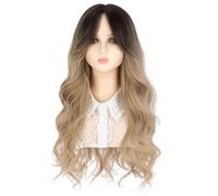 Men's Wigs Bun Hair for Men Wig Headband, Women's Long Hair, Long Curly Hair, Natural Wavy Middle-parted Bangs Wig, Synthetic Hair Wig Mens Wig Toupee for Men