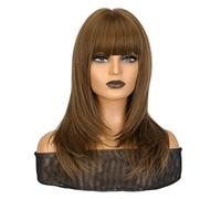 Men's Wigs Bun Hair for Men Wigs Fluffy, Natural And Realistic Medium-length Straight Wigs Women's Full Hair Cover Fashionable Synthetic Wigs Mens Wig Toupee for Men
