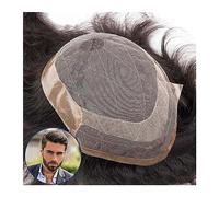 Men's Wigs Bun Hair Male Hair Prosthesis Breathable French Lace Base with Pu Around Men Toupee Natural Human Hair Toupee Men’s Wig Straight Male Hair Systems Unit Synthetic Wig Mens Wig Cosplay Wig(St