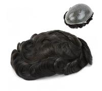 Men's Wigs Bun Hair Men's Toupee Full Skin with Scalloped Front Men's Hair Prosthesis 0.04-0.06mm Thin Pu Skin Durable Men Hairpieces Human Hair System Unit Mens Wig Cosplay Wig(130%,8x10)