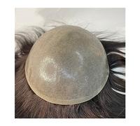 Men's Wigs Bun Hair Men's Toupee Invisible Knot 0.12-0.14mm PU Base Men's Toupee 110% Density Human Hair Haripieces Men Hair Replacement System Unit, #4 Mens Wig Cosplay Wig(30mm Wave,7x10)
