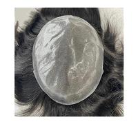 Men's Wigs Bun Hair Men's Toupee Invisible Knot 0.12-0.14mm PU Skin Men's Hair Toupee Durable Male Hair Prosthesis 6" Natural Human Hair System Unit Mens Wig Cosplay Wig(30mm Wave 120%,8x10)