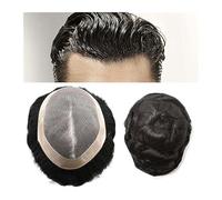 Men's Wigs Fine Mono Mens Toupee 6" Remy Hair Poly Skin Hair Replacement System 120% Density Durable PU Monofilament Wig Men's Toupee Hair Pieces For Men(6x9)