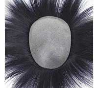 Men's Wigs Men Replacement Toupee Systems Thin Skin V-looped Full PU Base Mens Wig Units Natural Black 120% Straight Real Human Hair Piece Male Hair Prosthesis Natural and Fluffy Synthetic Wig(15x24cm