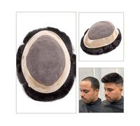 Men's Wigs Mens Hair Replacement System Fine Mono Poly Coating Around Men's Hairpieces Indian Human Hair Men Toupee Breathable Male Capillary Prosthesis For Everyday Parties Halloween(Light brown,7x10