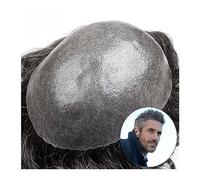 Men's Wigs Men's Toupee Hair Replacement System 0.12mm Full Skin Toupee Men Hairpiece Durable PU Wig Hair Piece Unit for Male, #1B40 Natural Black+40% Gray Hair Pieces For Men(30mm Wave 120%,8x10)