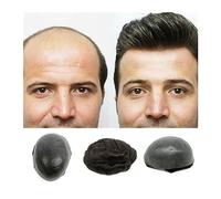 Men's Wigs Men's Toupee Hair Replacement System 8 * 10inch All PU Thin Skin Mens Toupee Wavy Hairpiece Soft Human Hair Piece Male Protheses Hair Units Hair Pieces For Men(100%)