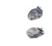 Men's Wigs Mens Toupee Human Hair Replacement System Mono Base with PU Lace Front Male Capillary Prosthesis Natural and Fluffy Synthetic Wig(1B40#)