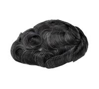 Men's Wigs Mono Npu Men's Wig Men Toupee Fine Durable Capillary Prosthesis 6inch Handmade Male Wigs Indian Human Hair Replacement System Natural and Fluffy Synthetic Wig(#1B10)