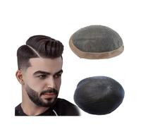 Men's Wigs Natural Black Hair Units Toupee for Men Fine Mono Men Toupee Human Hair Replacement System Hair Prosthesis Natural and Fluffy Synthetic Wig(7x9)