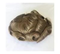 Mens Wigs Realistic Hairline Thin Skin Base Loop Replacement System Human Hair Men Toupee Capillary Prosthesis Hair Pieces For Male Wig Mens Hair Piece（Dark Ash Blonde-8x10）