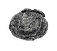 Mens Wigs Realistic Human Hair Toupee Thin Skin Pu Male Wig Hair Prosthesis Men Toupee European Hair Replacement System Hair Pieces Mens Hair Piece（Off Black-7x9）