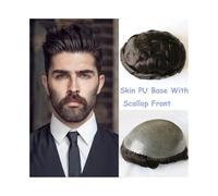 Mens Wigs Realistic Men's Full PU Base Hair Prosthesis: Invisible, Durable Human Hair Toupee - Your Confidence Booste Mens Hair Piece(Light Ash Blonde,7x9)