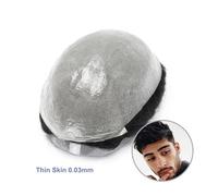 Mens Wigs Realistic Thin Skin 0.03mm Hair Men Toupee Human Hair Men Wig Replacement Systems Hair Piece Capilar Hombre Male Wig Mens Hair Piece(Medium Brown,8x10)