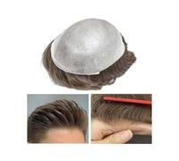 Men's Wigs Undetectable Knotless Male Hair Prosthesis Human Hair 0.02-0.03mm Ultra Thin Skin Men Toupee Natural and Fluffy Synthetic Wig(6x8)