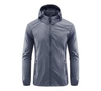 Men's Windbreak Jacket Hooded Outdoor Coat Long Sleeve Zip Up Jackets with Pockets Lightweight Breathable Jackets Adult Hiking Sports Athletic Leisure Ski Suit Camping Going Out