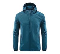 Men's Windbreak Jacket Hooded Outdoor Coat Long Sleeve Zip Up Jackets with Pockets Lightweight Breathable Jackets Adult Hiking Sports Athletic Leisure Ski Suit Camping Going Out