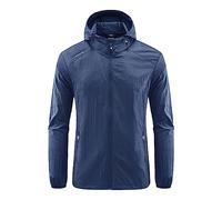 Men's Windbreak Jacket Hooded Outdoor Coat Long Sleeve Zip Up Jackets with Pockets Lightweight Breathable Jackets Adult Hiking Sports Athletic Leisure Ski Suit Camping Going Out