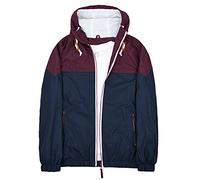 Mens Windbreaker Jacket Lightweight 90s Retro Wind Breakers, Burgundy Navy, M