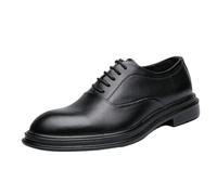 Mens Wingtip Platform Oxford Shoes Lace Up Non Slip PU Leather Dress Shoes for Business Office Outdoor(Negro,9.5 UK)