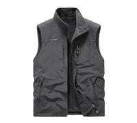 Mens Winter Body Warmer Sleeveless Jackets, Lightweight Windproof Work Padded Gilet Outerwear with Multi Pocket (Gray,6XL)