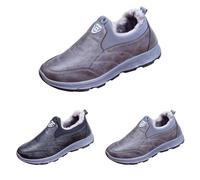 Men's Winter Boots, Fluffy Warm Winter Shoes, Lined Plus Velvet Ankle Boots, Comfort Thermal Boots, Waterproof, Non-Slip, Short Shaft Boots, Thick Bottom Snow Boots, Winter Boots, gray, 9 UK