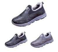 Men's Winter Boots, Fluffy Warm Winter Shoes, Lined Plus Velvet Ankle Boots, Comfort Thermal Boots, Waterproof, Non-Slip, Short Shaft Boots, Thick Bottom Snow Boots, Winter Boots, black, 7 UK