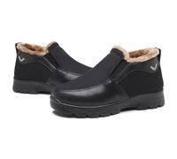 Mens Winter Boots for Outdoor, Non-slip Warm Snow Boots, Mens Lightweight Walking Boots, Simple Slip-On Comfort Walking Hiking Shoes Black-41