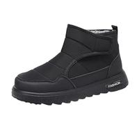Men's Winter Boots, Lined and Waterproof Snow Boots, Warm Non-Slip Winter Shoes, Snow Shoes, Comfortable Outdoor Snow Boots, Short Boots, Without Laces, Snow Shoes, black, 9.5 UK