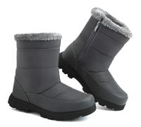 Mens Winter Boots Waterproof Womens Snow Boots Warm Fur Lined Side Zip | Outdoor Walking Booties, Unisex Fit, Insulated Snow Shoes, Non-slip Rubber Sole, Lightweight Comfort, Cold Weather Wear