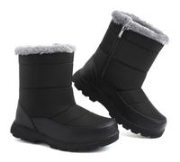Mens Winter Boots Waterproof Womens Snow Boots Warm Fur Lined Side Zip | Outdoor Walking Booties, Unisex Fit, Insulated Snow Shoes, Non-slip Rubber Sole, Lightweight Comfort, Cold Weather Wear