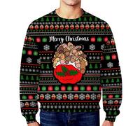 Men's Winter Christmas Funny Ugly Dirty Secret Casual Hooded Pullover Black Lace Top, black, XL