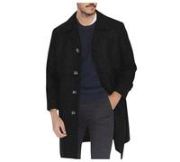 Men's Winter Coat Long Elegant Winter Coat Business Jackets Warm Men's Jacket Transition Trench Coats with Side Pockets Long Jacket Men Plain Fall Coats for Evening Wear (XXL)
