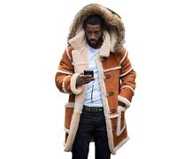 Men's Winter Coat Long Warm Lined Short Coat Trench Coat Cardigan - Loose Comfortable Hooded Coat Over the Mountain Jacket Winter Jacket Leisure Crossing Coat Men's Coat, brown, 5XL