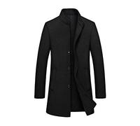 Mens Winter Coat Slim Fit Padded Wool Trench Coats Long Thick Elegant Jacket Overcoat（M-4XL）