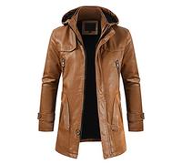 Mens Winter Coat With Hood Warm Slim Fit Long Sleeve Jacket Cotton Leisure Outerwear With Pockets Casual Coats Solid Color Zipper Loose Cotton Coat Thermal Puffer Thicken Padded Jacket
