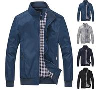 Men's Winter Coats and Jackets Men's Jacket Windbreaker Lightweight Casual Stylish Full Zip Bomber Jackets with Zipper Pockets Super Premium Blue