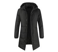 Mens Winter Coats Sale Clearance,Longline Coat for Men Padded Warm Long Puffer Jacket Hooded Windbreaker Thick Casual Parka Coat UK Size 10-18