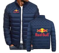 Men's Winter Down Jacket for Red Bull Lightweight Insulated Winter Packable Outdoor Outerwear Full Zip Warm Short Padded Cotton Coat Cotton Padded Jacket for Men,A-L