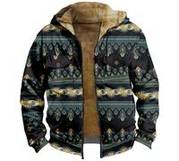 Men's Winter Fleece Jacket with Hood Windproof Parka Coat Sweatjacke with Pockets Thermal Long Sleeve Thick Warm Coats Casual Winter Hooded Outerwear Flannel Sherpa Hoodie Sweatshirt Cardigan