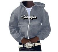 Men's Winter Fleece Sweatshirt Casual Zip Up Sweatshirt Embossed, F-light Grey, 3XL
