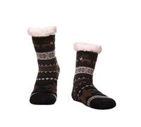 Men's Winter Fluffy Slipper Socks Non Slip Thick Warm Cozy Fleece-lined Cabin Grip Sock n16