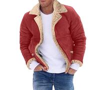 Men's Winter Jacket Mens Essential Jacket Winter Fleece Lined Windproof Must Have Basic Coat for Every Man's Wardrobe Foundation and Core Styling Men's Jackets And Coats Red 4XL