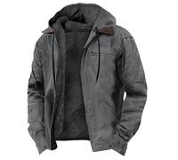 Men's Winter Jacket Parka Warm Lined Fleece Lining Hooded Bomber Jacket Transition Jacket Modern Jacket with Hood Hoodie Sweat Jacket Hoodie,(Navy,XXXL)