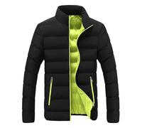 Mens Winter Jacket Winter Warm Thick Bubble Coat Casual Puffer Jacket Lightweight Outerwear Casual Bomber Jacket Green XL