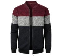 Men'S Winter Knit Cardigan, Men'S Zip-Up Fleece-Lined Sweater, Men'S Warm Fair Isle Pattern Jacket, Men'S Thick Thermal Knitted Outerwear, Men'S Cozy Full-Zip Cardigan,Men'S Cold-Weather Cardigan